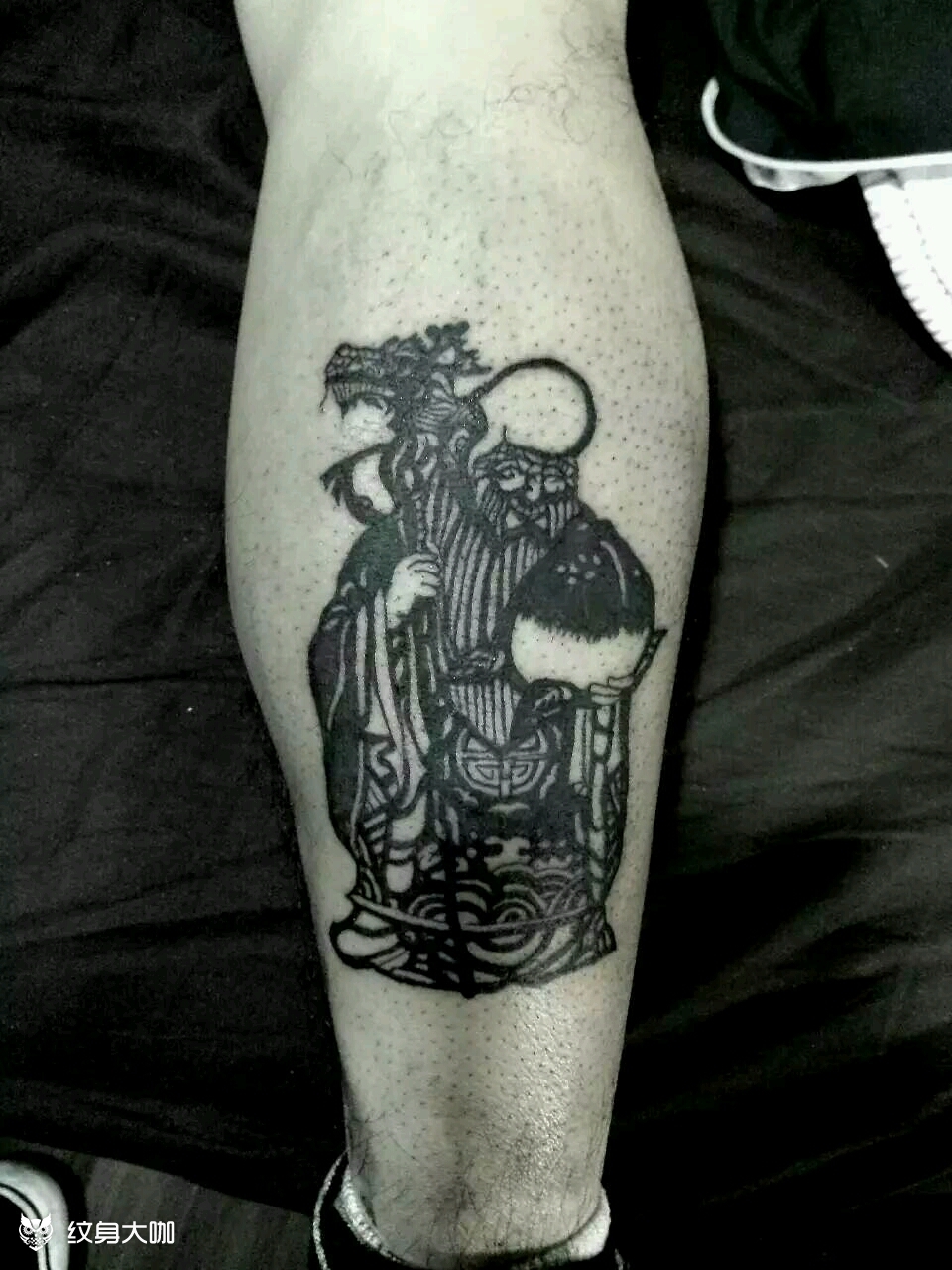 寿星大爷_纹身图案手稿图片_陈冲的纹身作品集