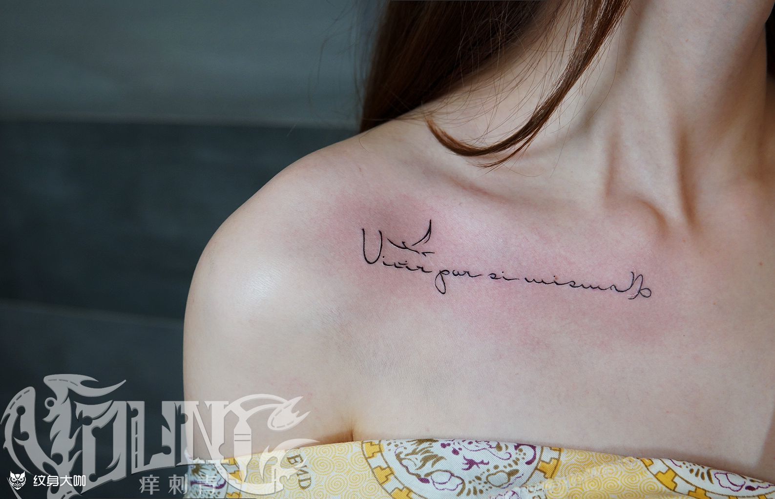 锁骨小清_纹身图案手稿图片_张文欢的纹身作品集