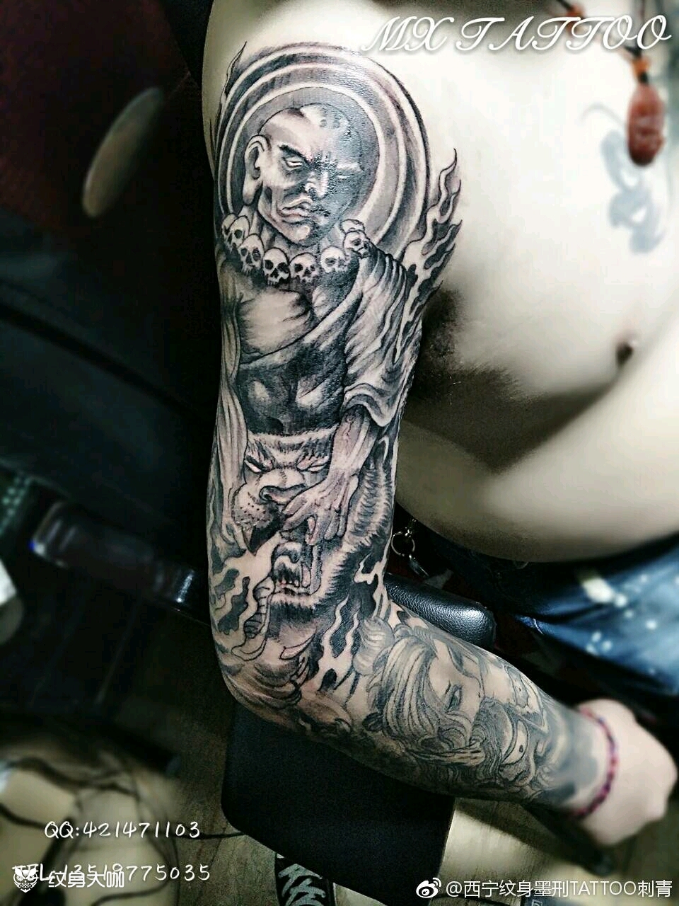 伏虎罗汉_纹身图案手稿图片_墨刑的纹身作品集