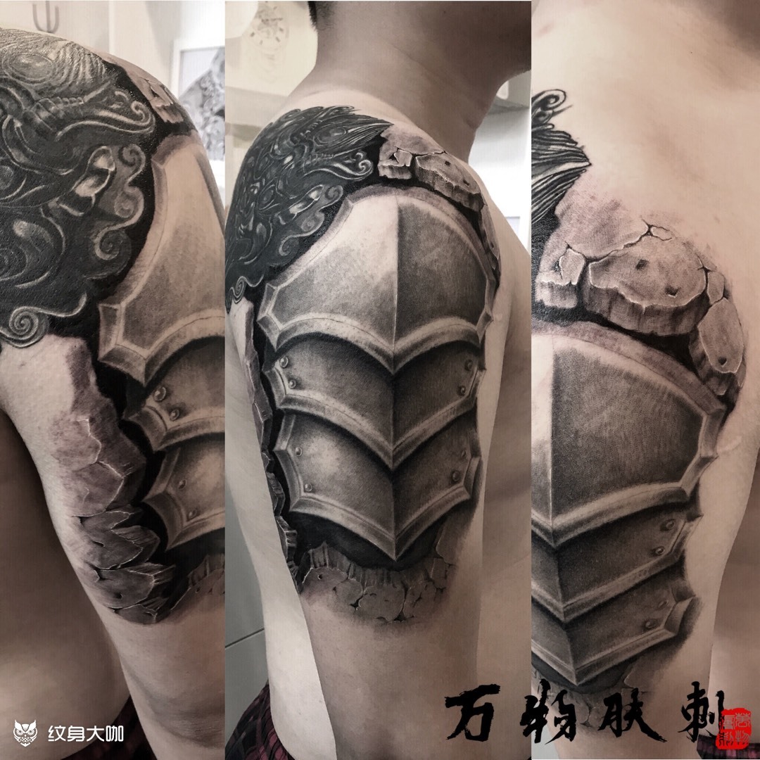 中式铠甲纹身图片