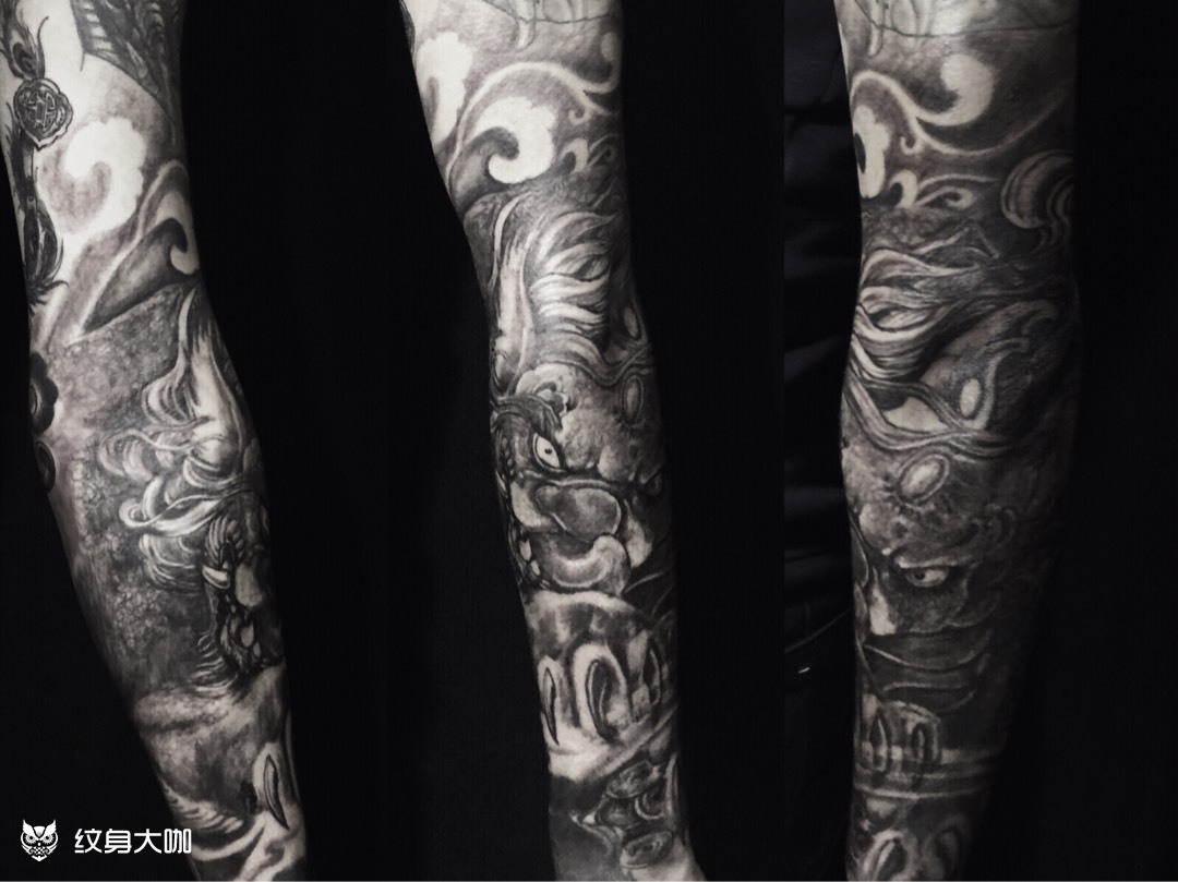 如意招财貔貅花臂