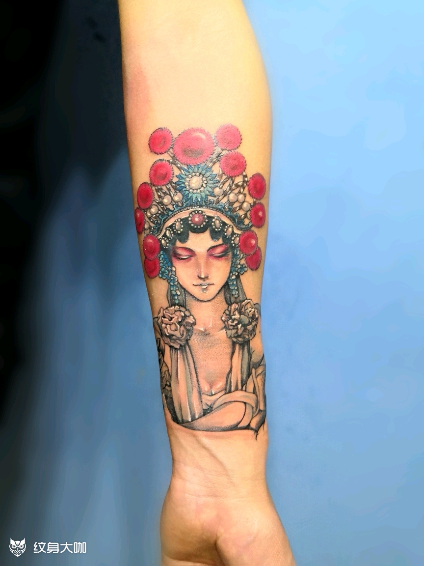 花旦_纹身图案手稿图片_陶然的纹身作品集