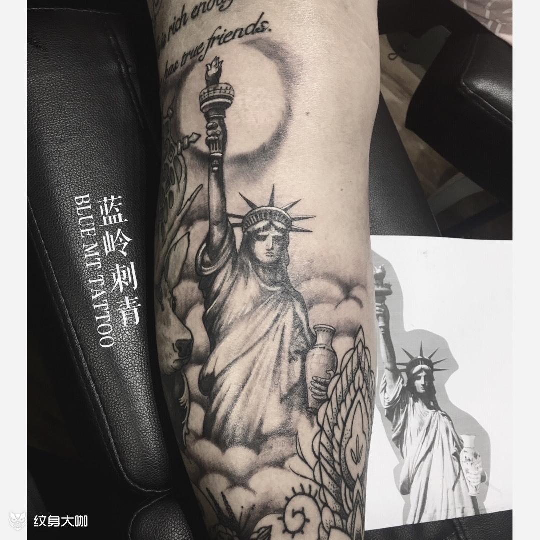 自由女神像_纹身图案手稿图片_蓝岭的纹身作品集