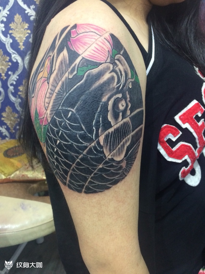 遮盖 鱼头_纹身图案手稿图片_王志雨的纹身作品集