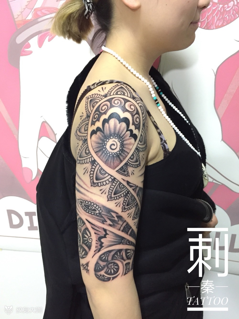 小花臂_纹身图案手稿图片_王成全的纹身作品集