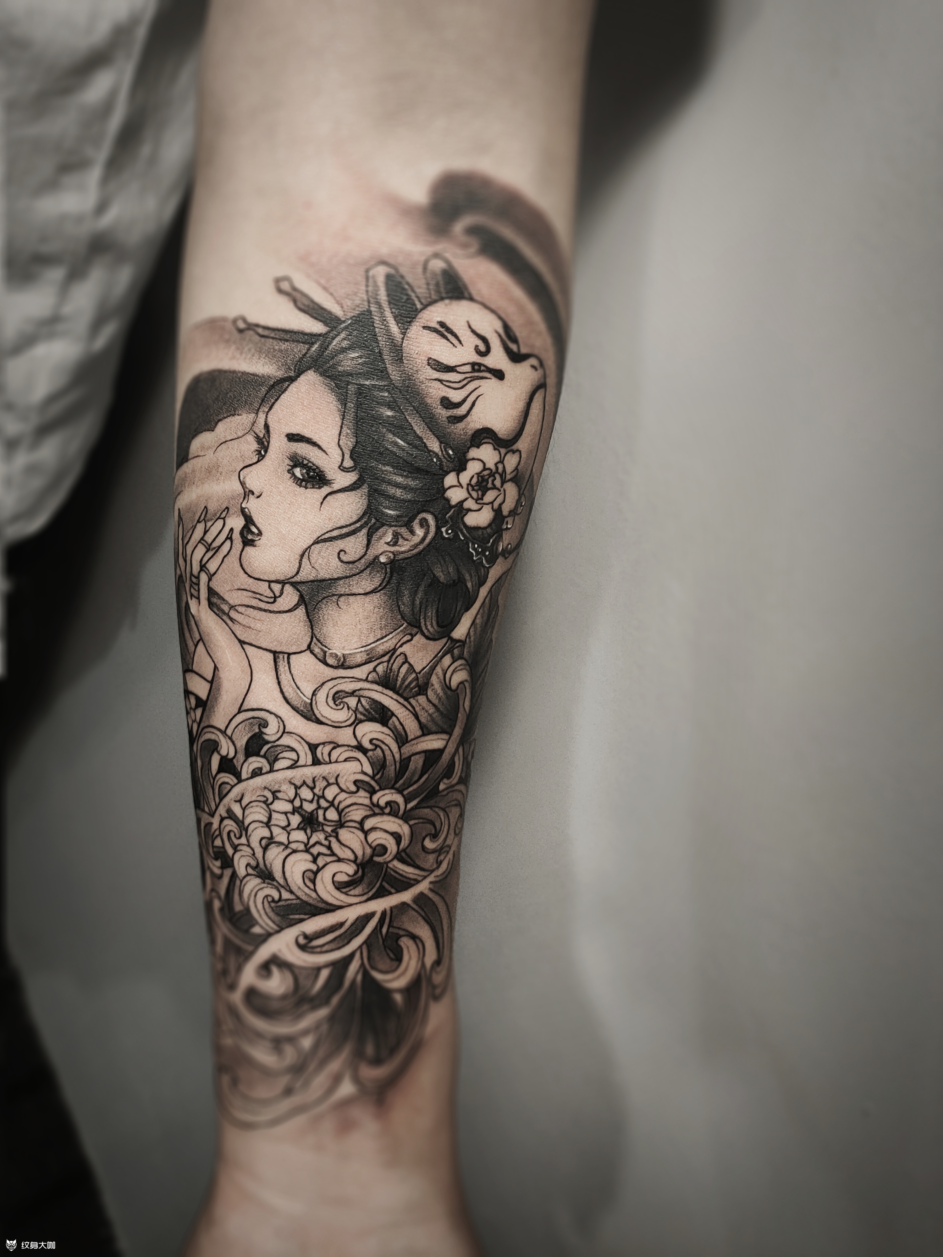 艺伎_纹身图案手稿图片_小七的纹身作品集