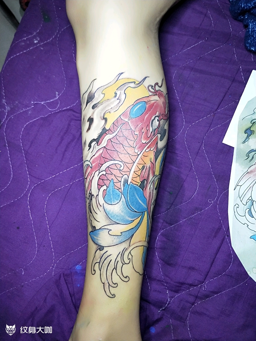 鲤鱼_纹身图案手稿图片_超子的纹身作品集