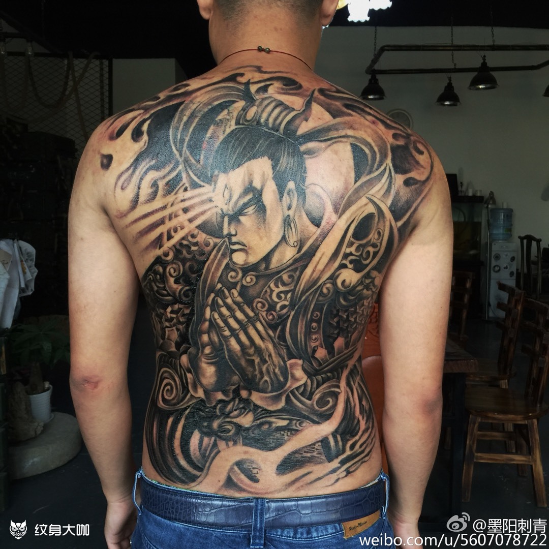 杨戬_纹身图案手稿图片_冯欣的纹身作品集