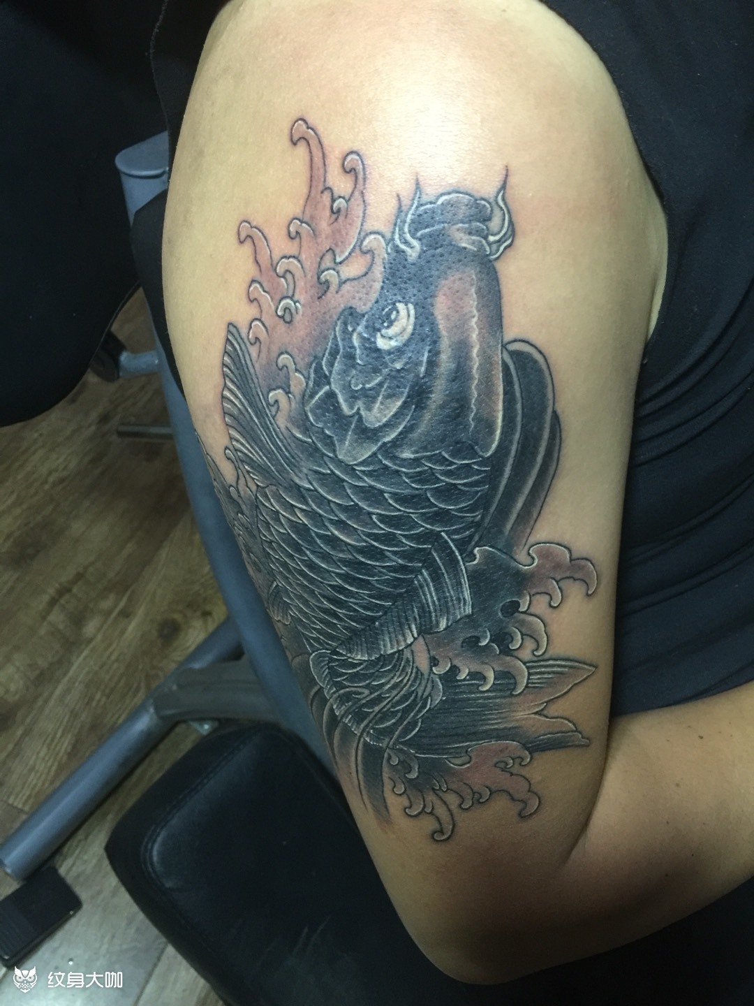 鲤鱼纹身遮盖作品