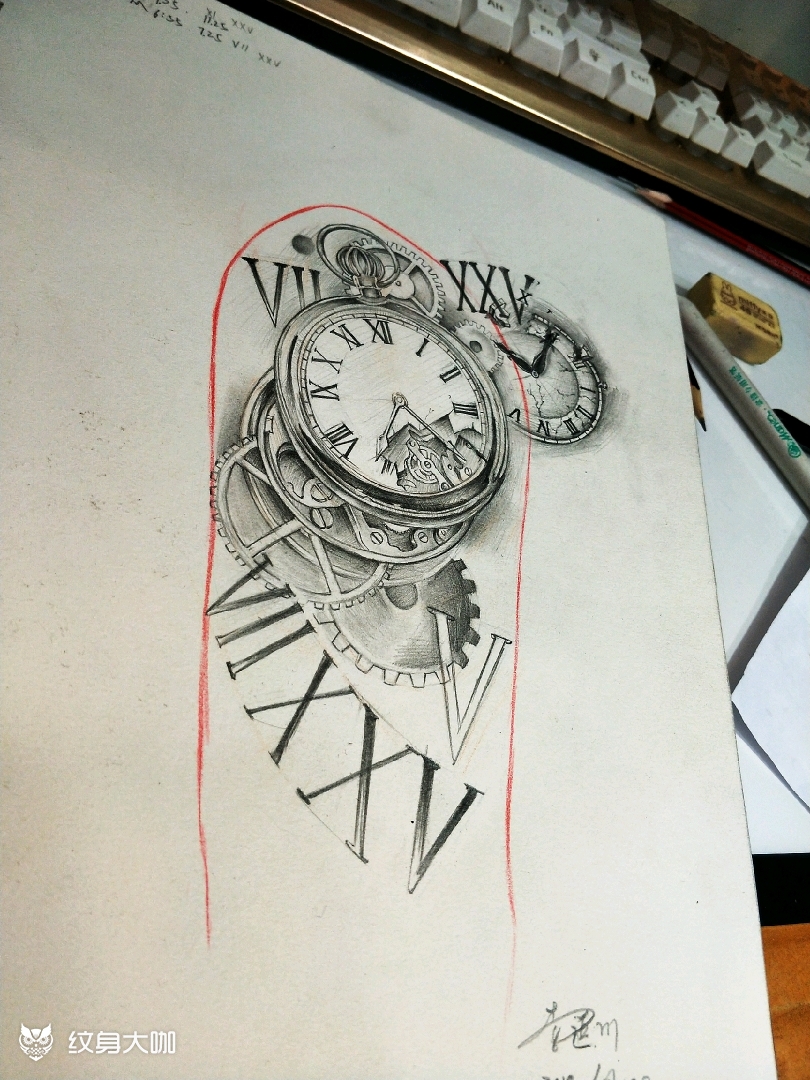 时间纹身图案创意图片