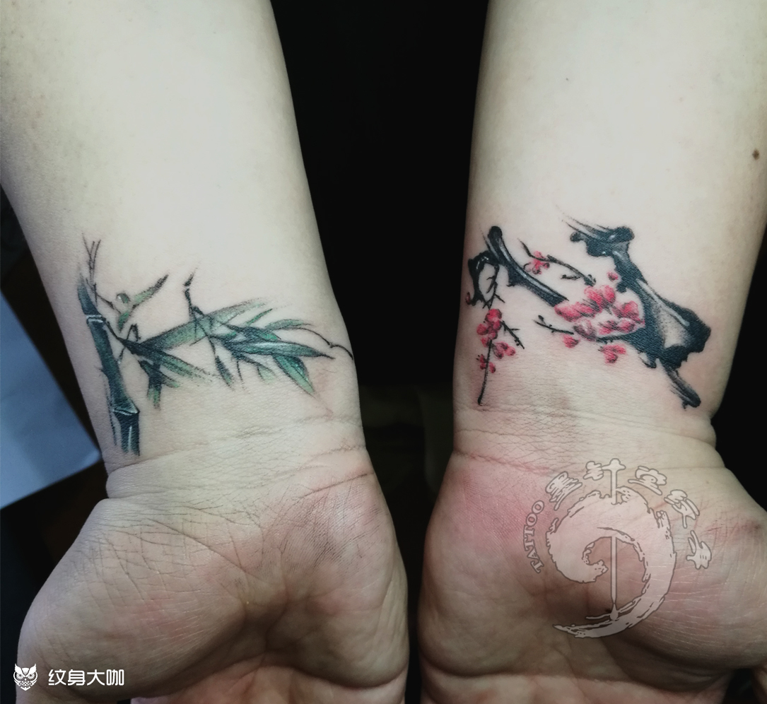 梅兰竹菊纹身图片