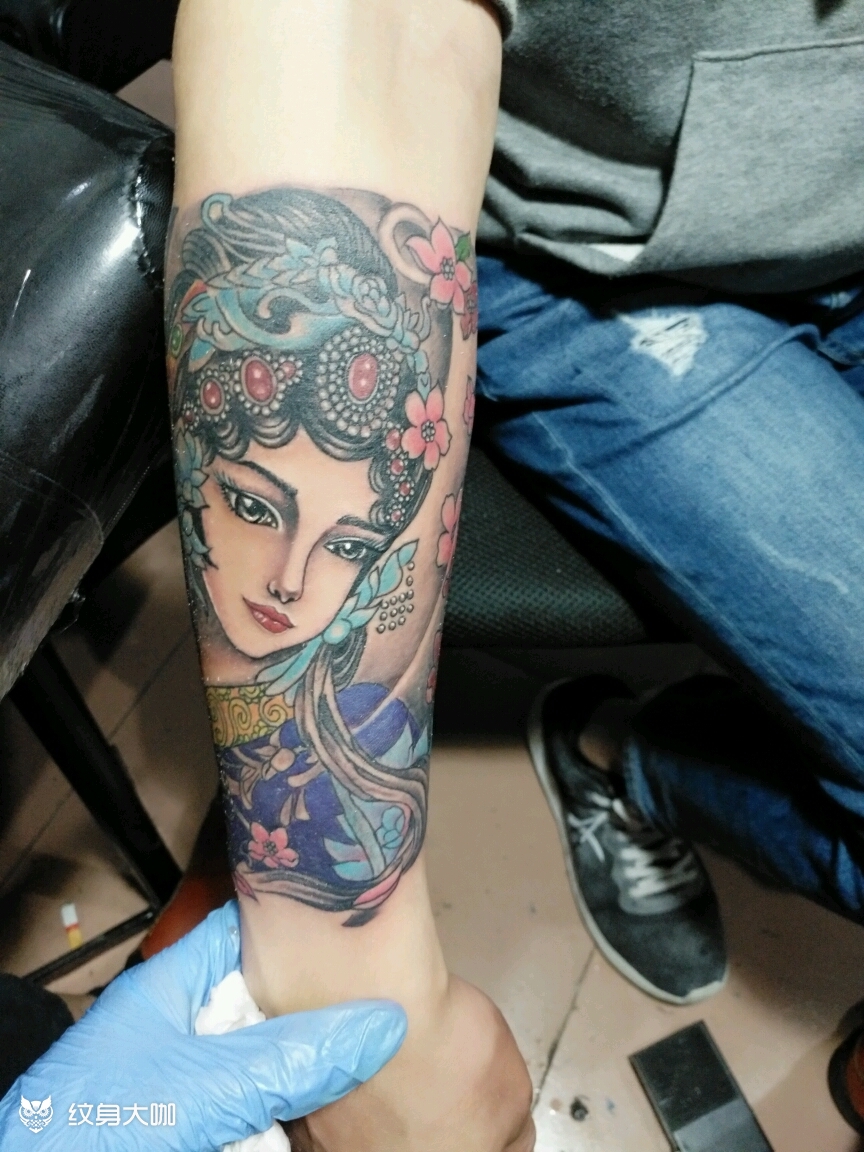 花旦_纹身图案手稿图片_曾新明的纹身作品集