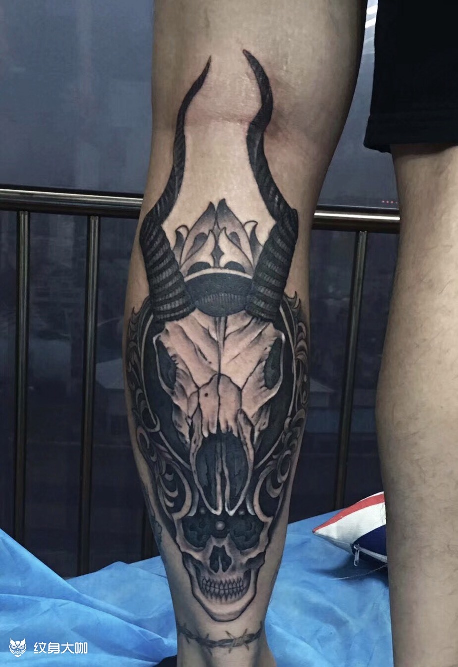骷髅羊头_纹身图案手稿图片_刺q师.niki的纹身作品集