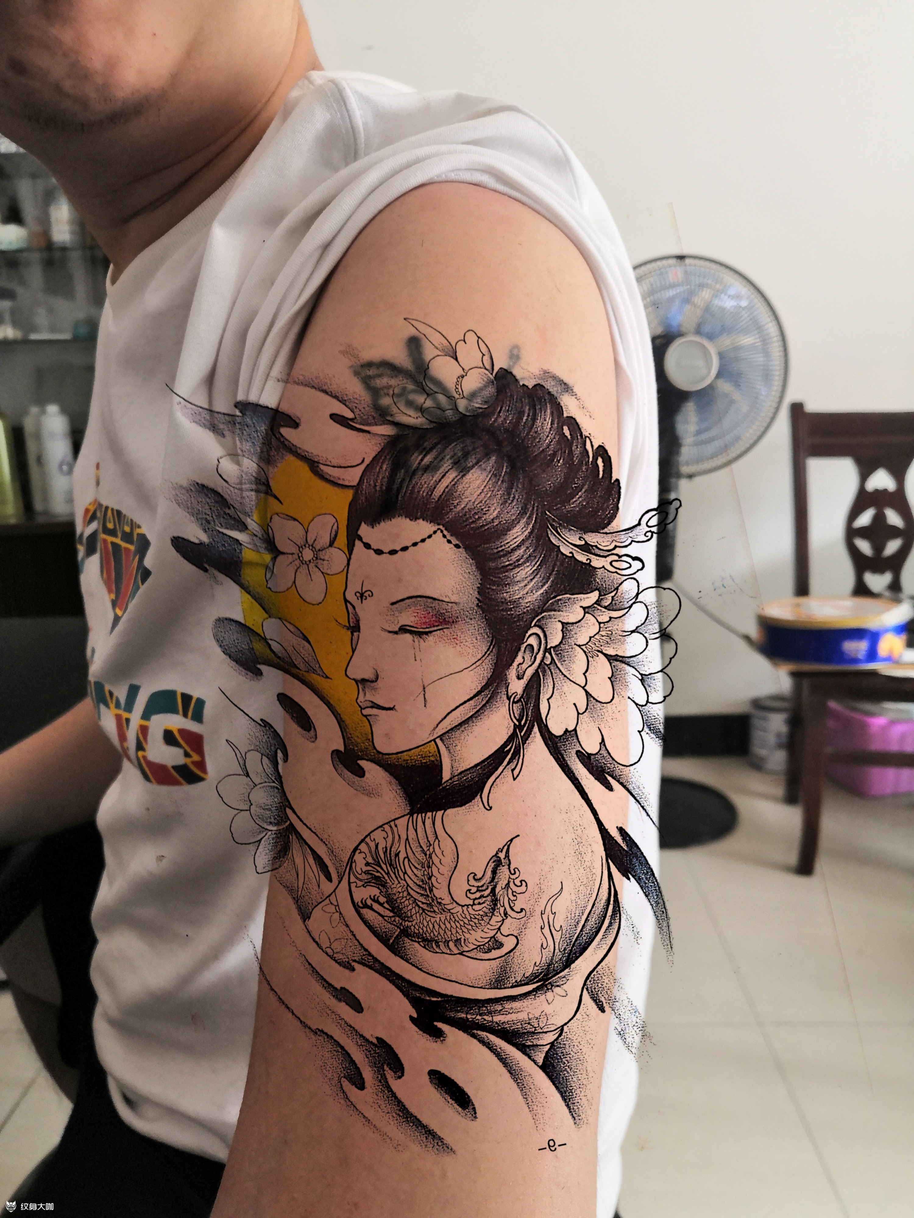 艺伎_纹身图案手稿图片_李夕峰的纹身作品集