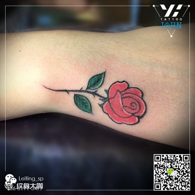 手腕玫瑰_纹身图案手稿图片_俞骏的纹身作品集