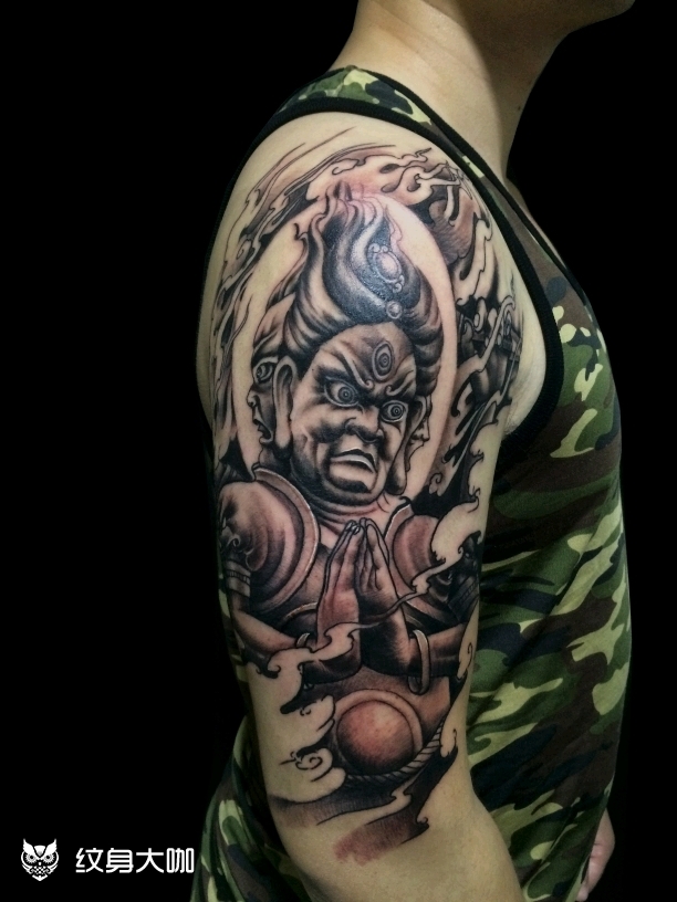 三面佛_纹身图案手稿图片_雕贵的纹身作品集
