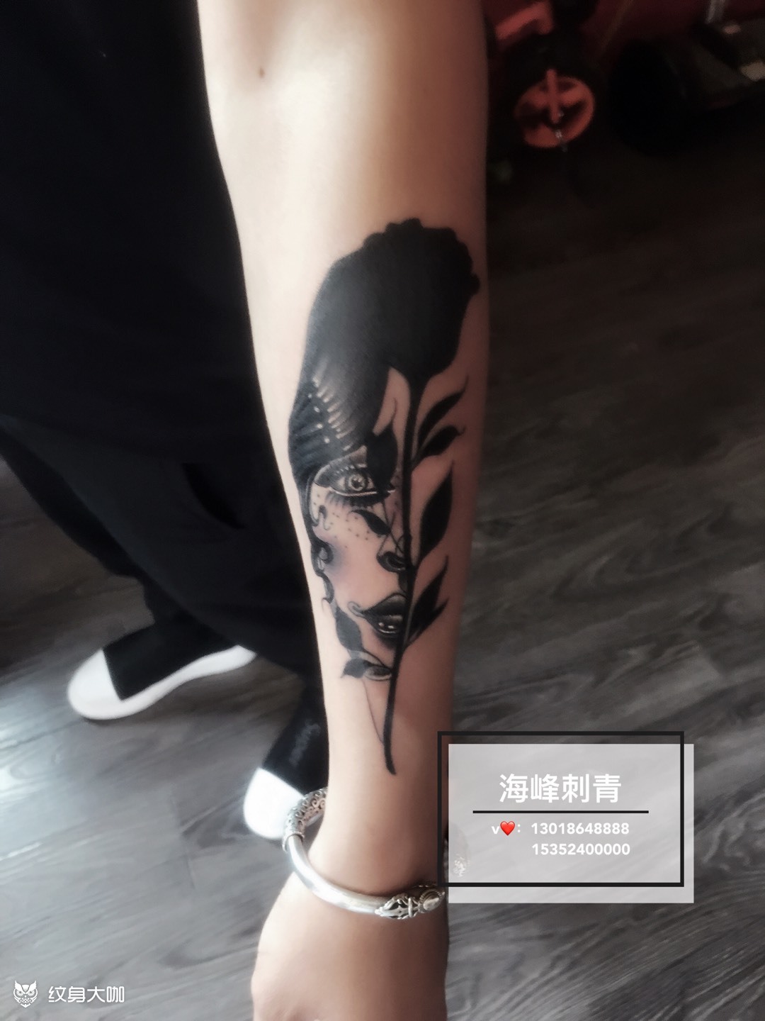 半边脸_纹身图案手稿图片_王海峰的纹身作品集