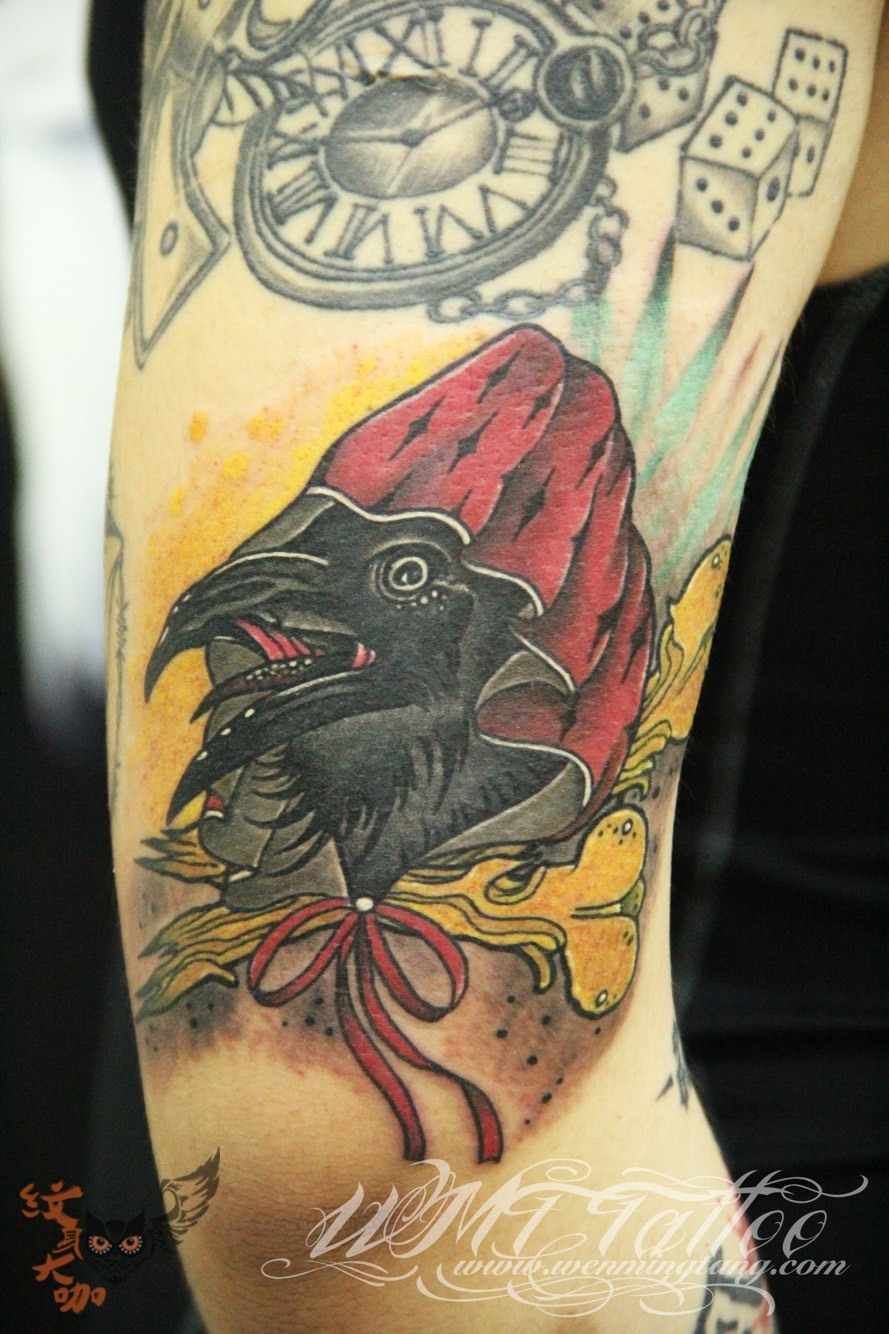 乌鸦_纹身图案手稿图片_大迪哥哥的纹身作品集