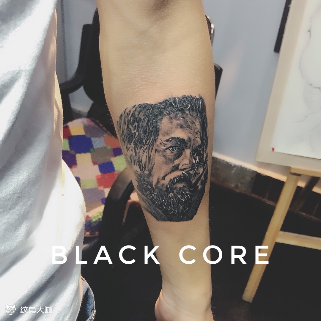 荒野猎人 雷昂纳多_纹身图案手稿图片_靳鹏的纹身作品集