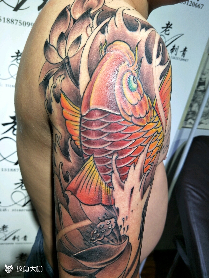 半甲遮盖_纹身图案手稿图片_老建的纹身作品集