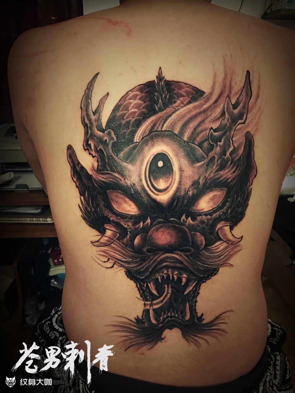 九龙拉棺未完_纹身图案手稿图片_苍南的纹身作品集