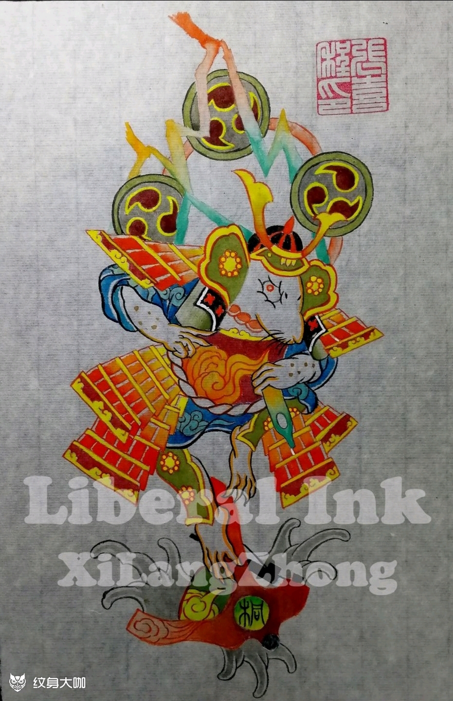 老鼠版本雷神_纹身图案手稿图片_喜郎中的纹身作品集