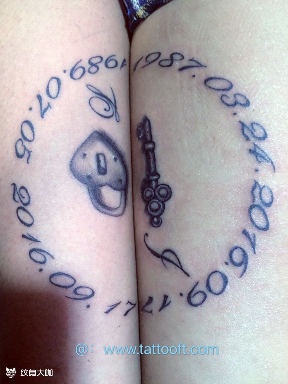 情侣锁_纹身图案手稿图片_佛爷的纹身作品集