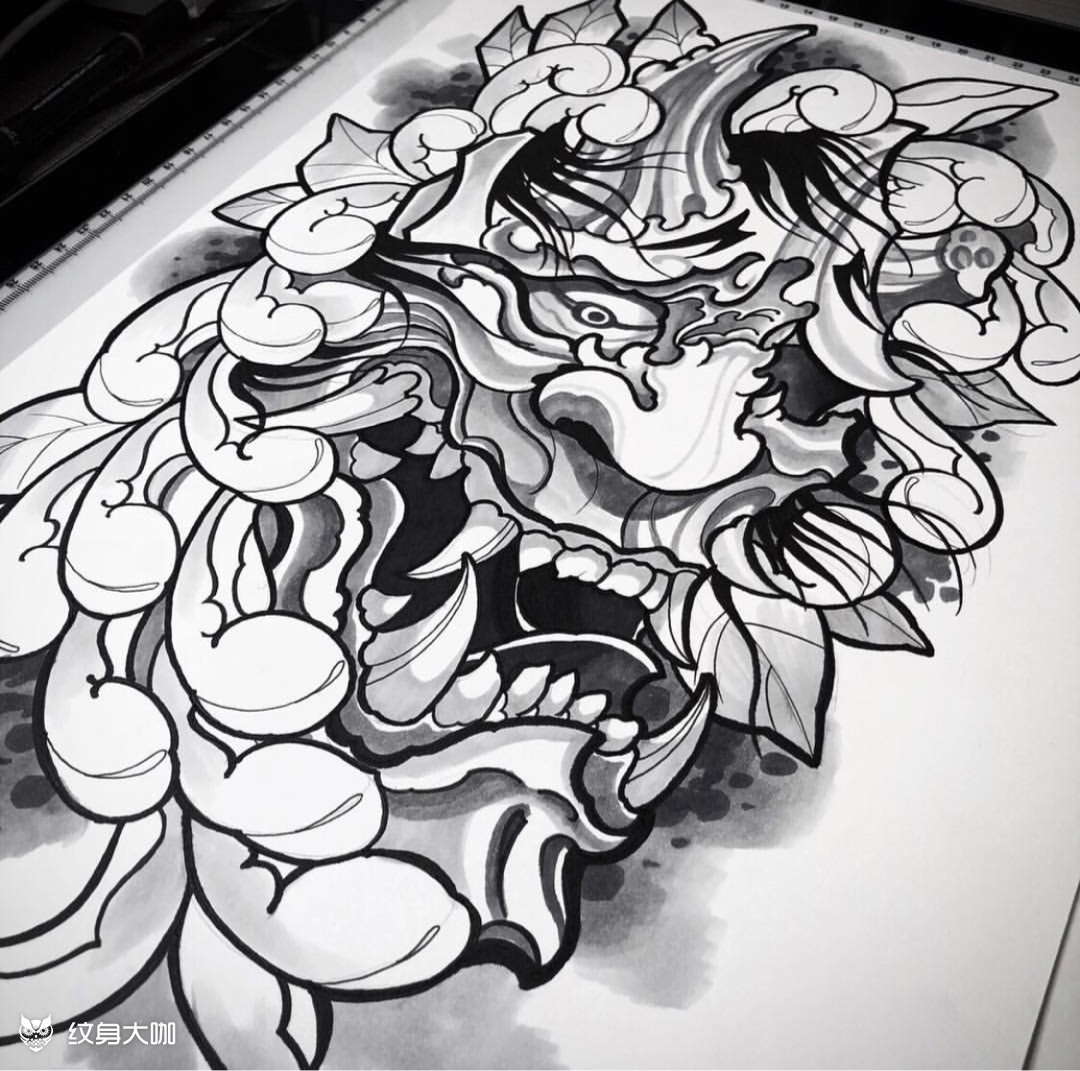 般若手稿_纹身图案手稿图片_怪鲸的纹身作品集