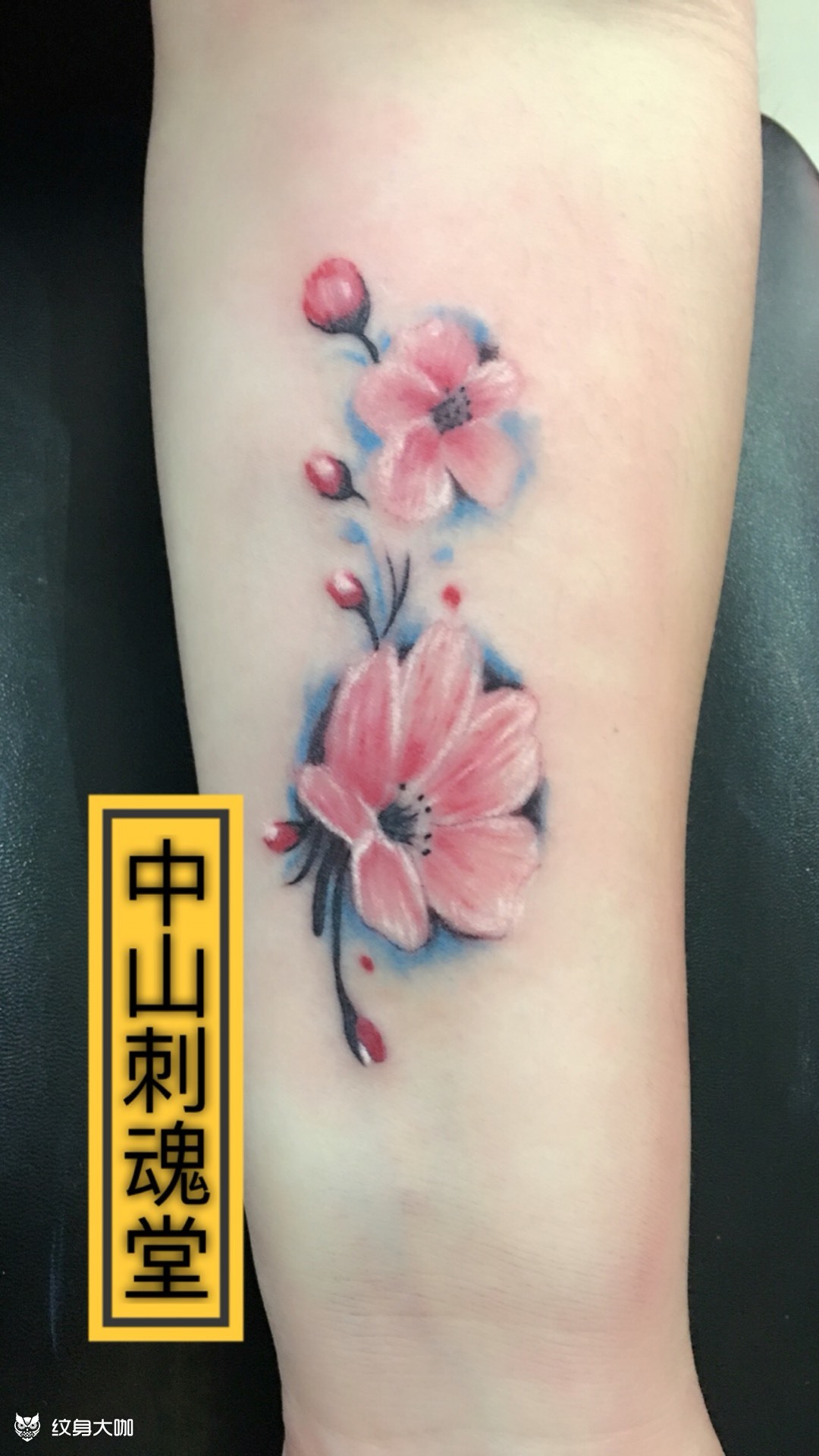 梅花_纹身图案手稿图片_中山强子的纹身作品集