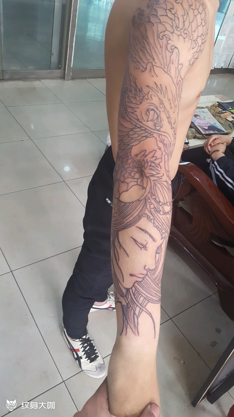 花臂线条_纹身图案手稿图片_徐小明的纹身作品集