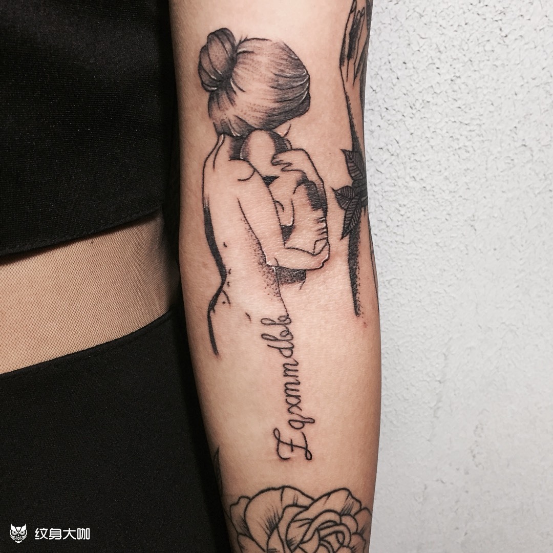 母爱_纹身图案手稿图片_姜刘成的纹身作品集