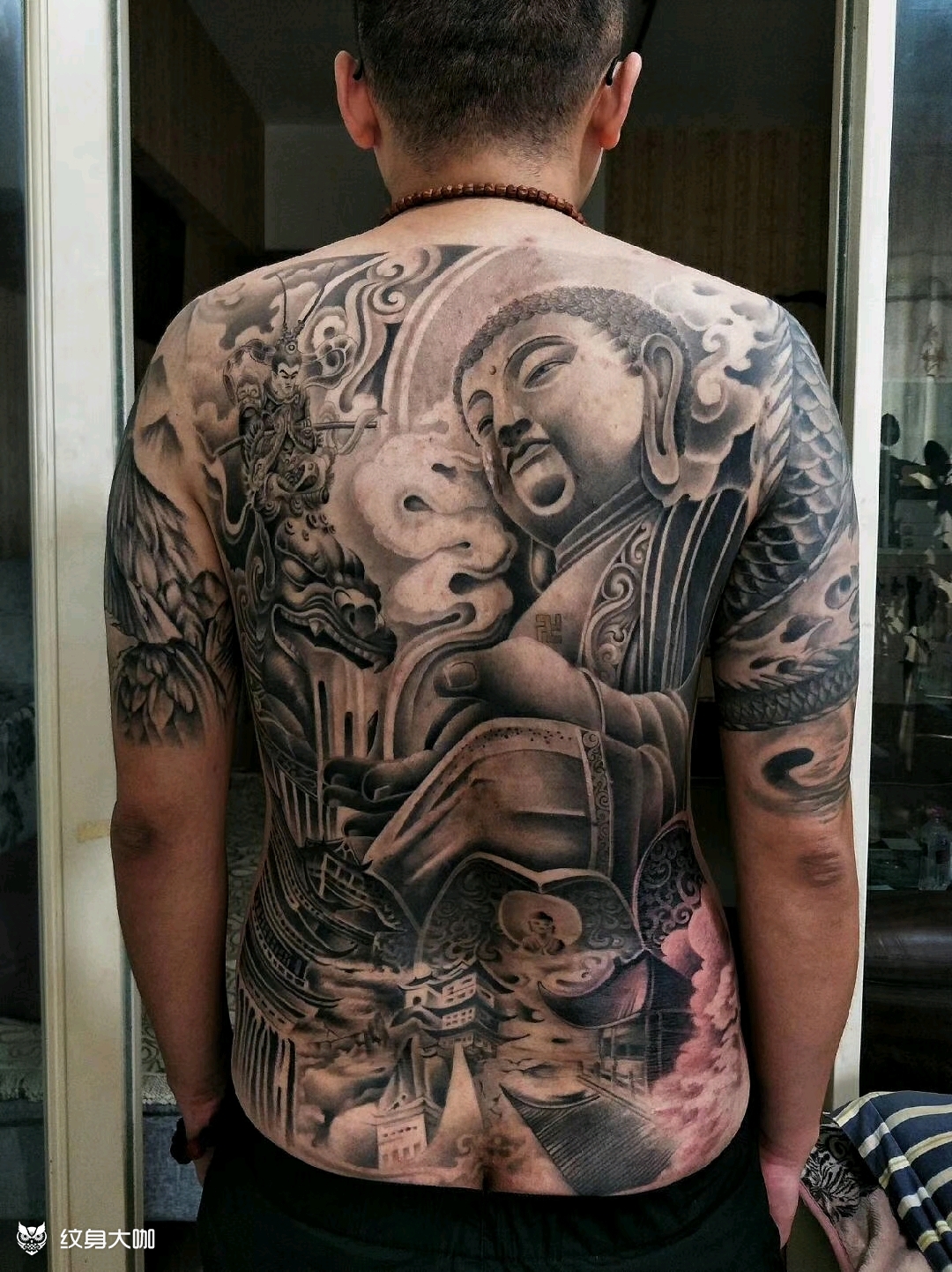 满背大日如来_纹身图案手稿图片_沈阳尊皇纹艺的纹身作品集