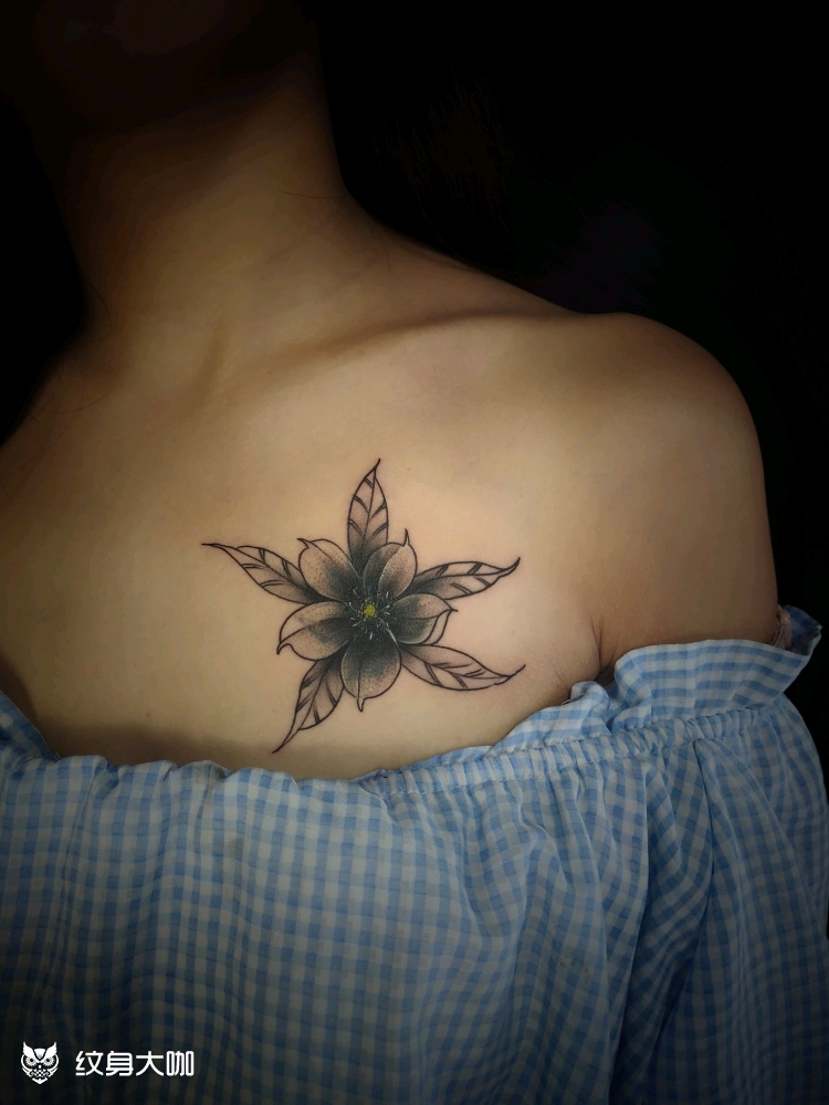 胸花遮盖_纹身图案手稿图片_力姐的纹身作品集