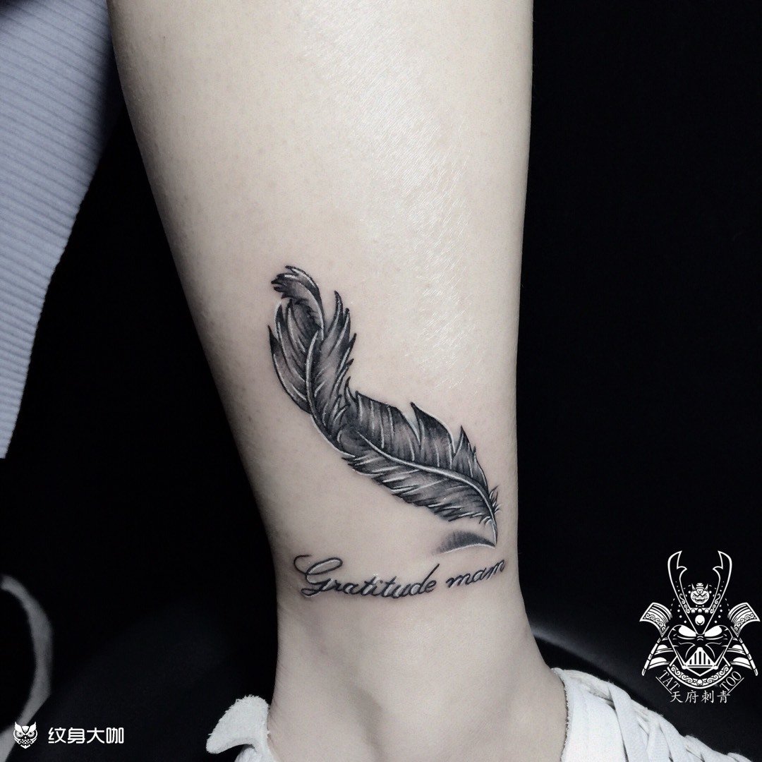 羽毛_纹身图案手稿图片_爆烟子的纹身作品集