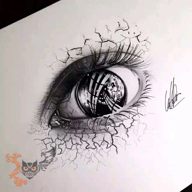 眼睛_纹身图案手稿图片_阿伟的纹身作品集