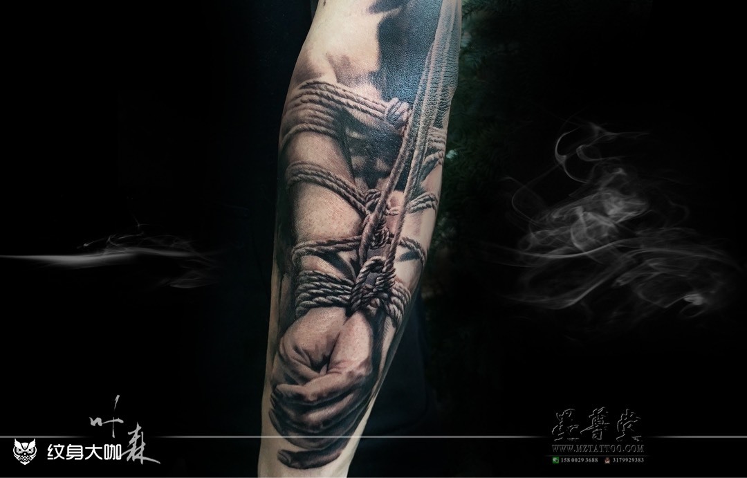 捆绑艺术_束缚手部纹身图案大全 - 纹身大咖