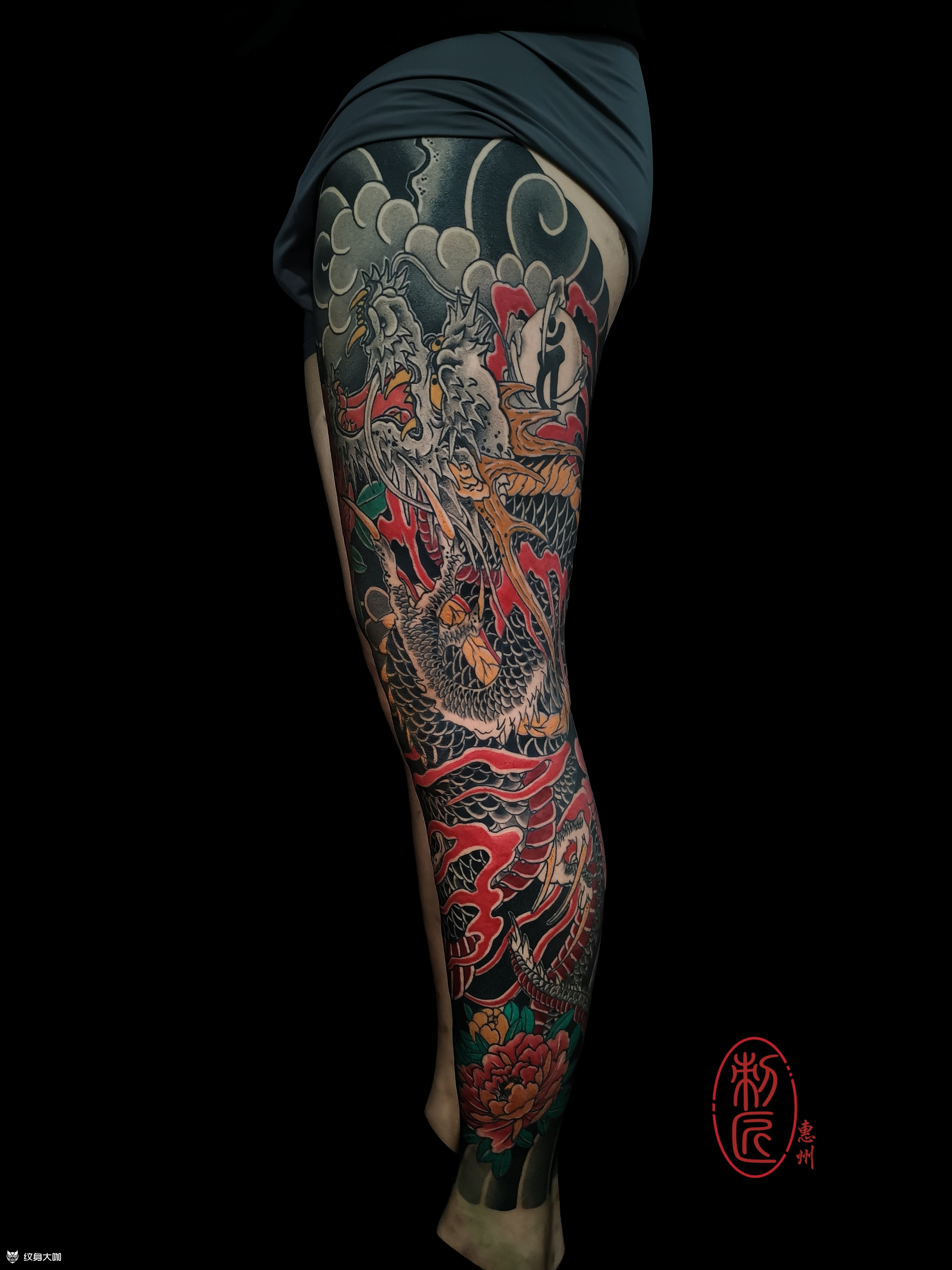 花腿龙_纹身图案手稿图片_惠州刺匠的纹身作品集