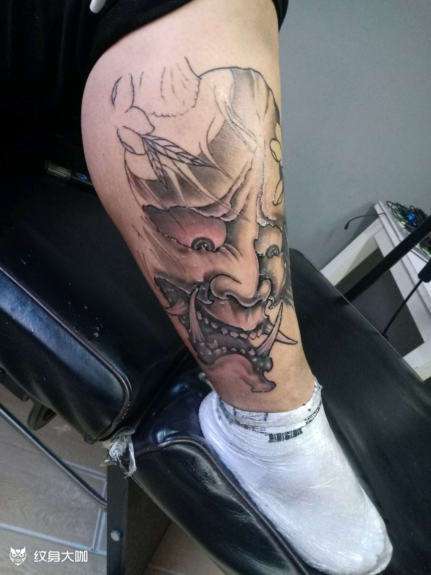 包小腿般若未完_纹身图案手稿图片_针迹tattoo主理人的纹身作品集