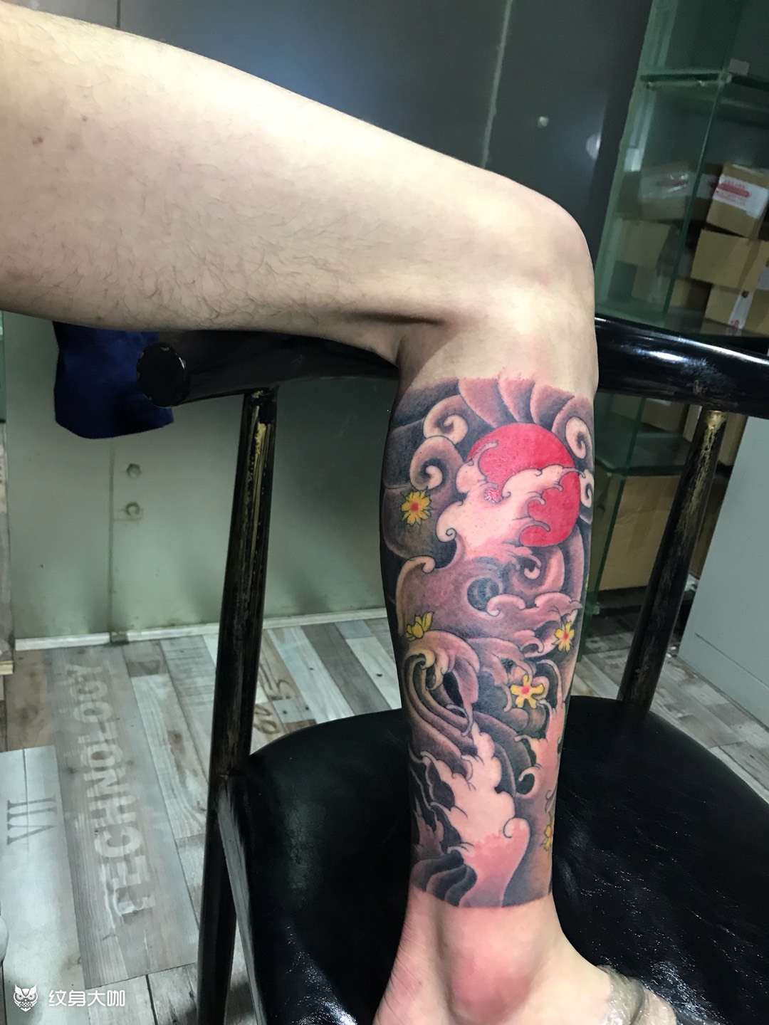 小花腿_纹身图案手稿图片_叶晓君的纹身作品集