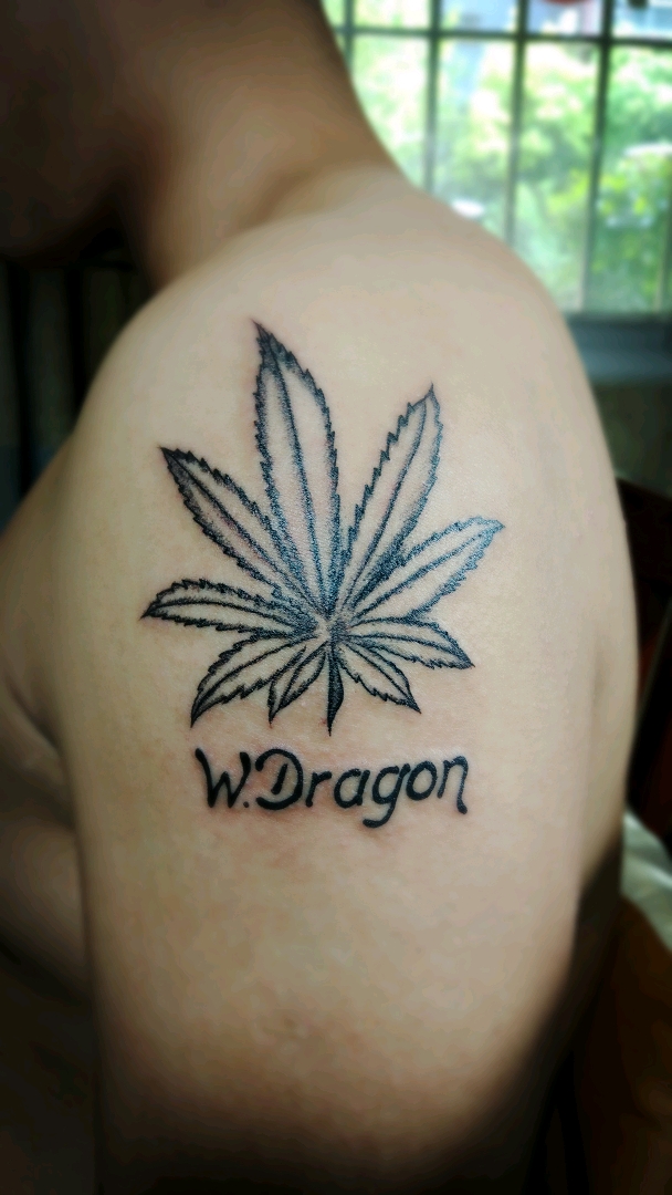 大麻叶子_纹身图案手稿图片_章鱼的纹身作品集