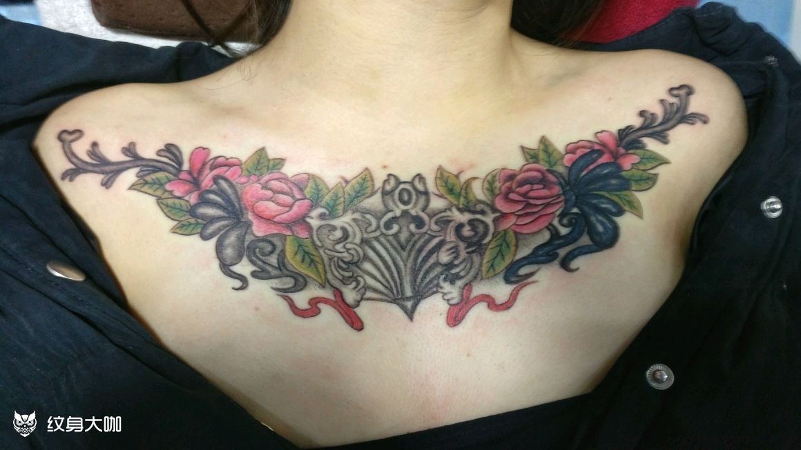 大胸花_纹身图案手稿图片_小峰的纹身作品集
