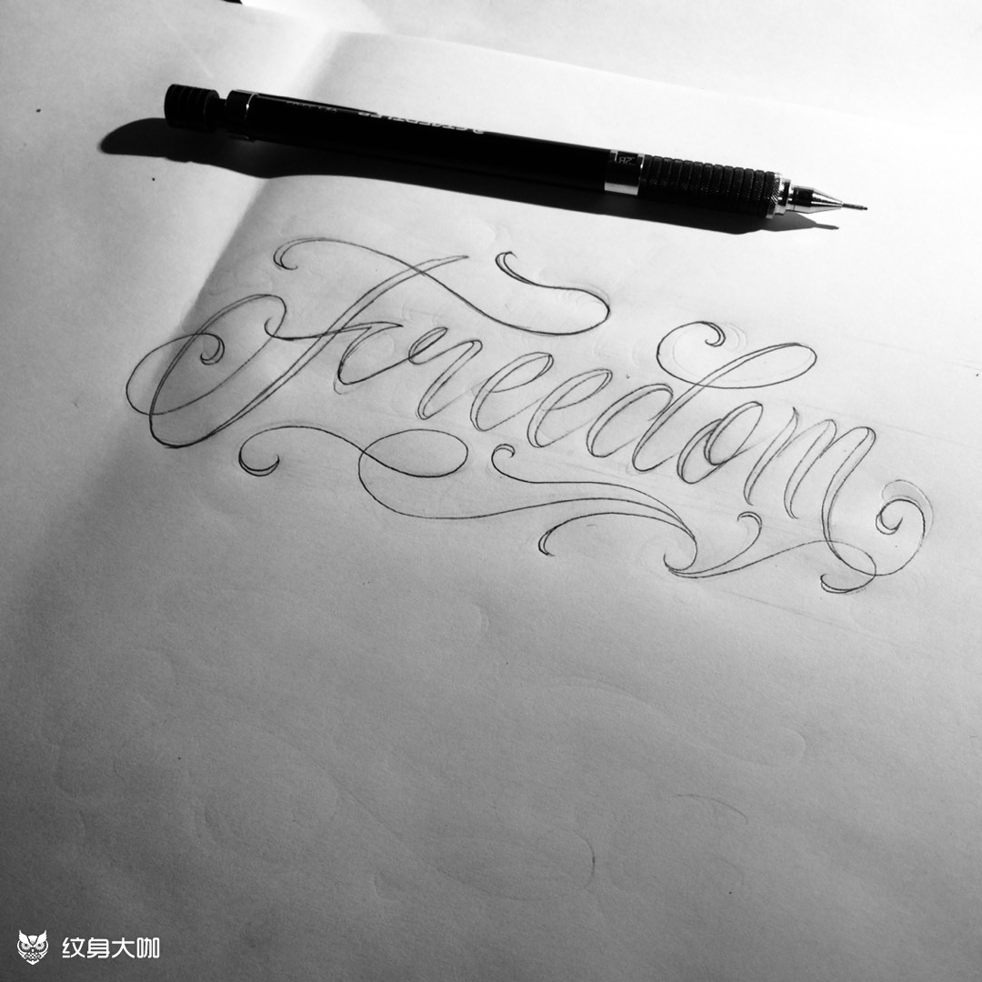 自由_纹身图案手稿图片_t.j.的纹身作品集