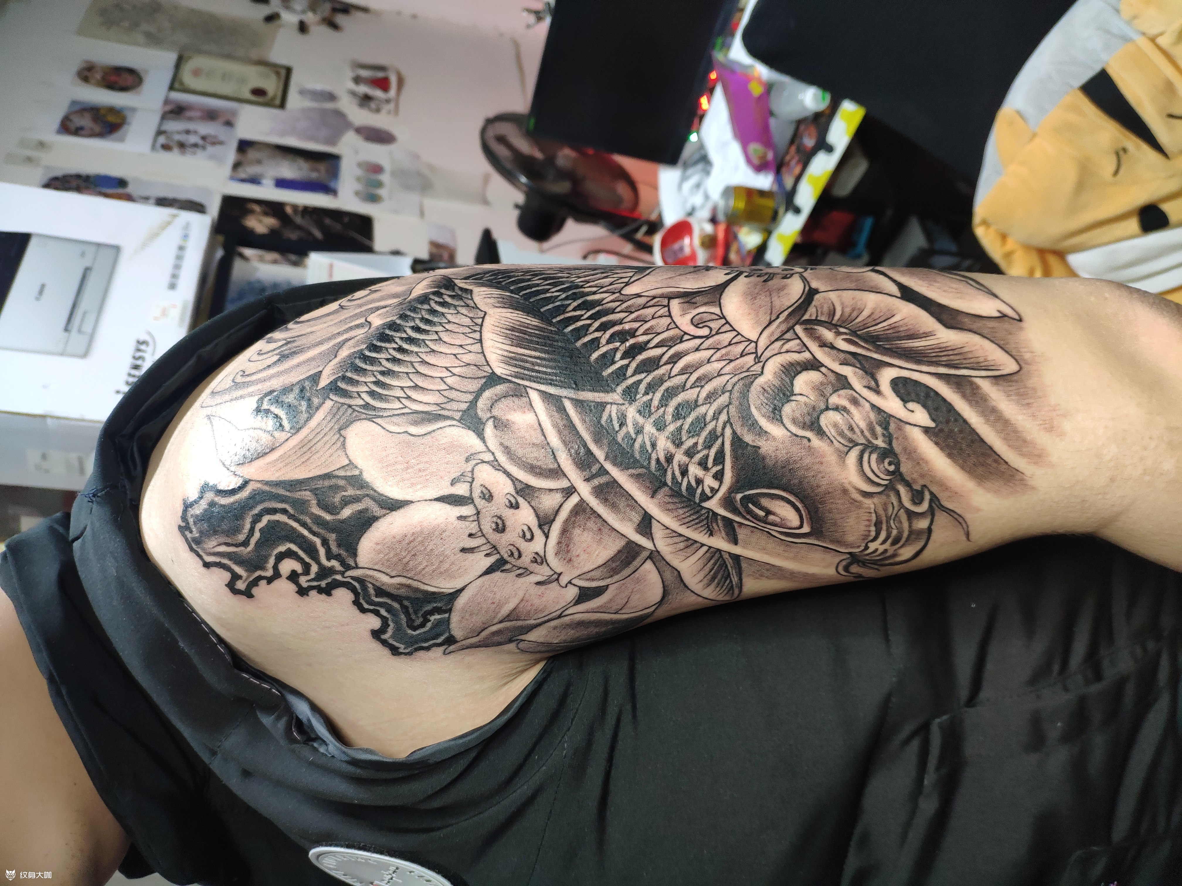 鲤鱼_纹身图案手稿图片_老刘的纹身作品集