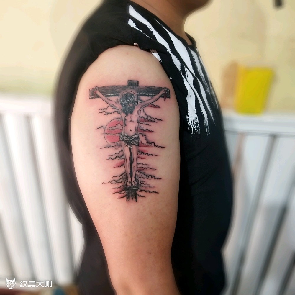 耶稣十字架_纹身图案手稿图片_蒋焕吉的纹身作品集