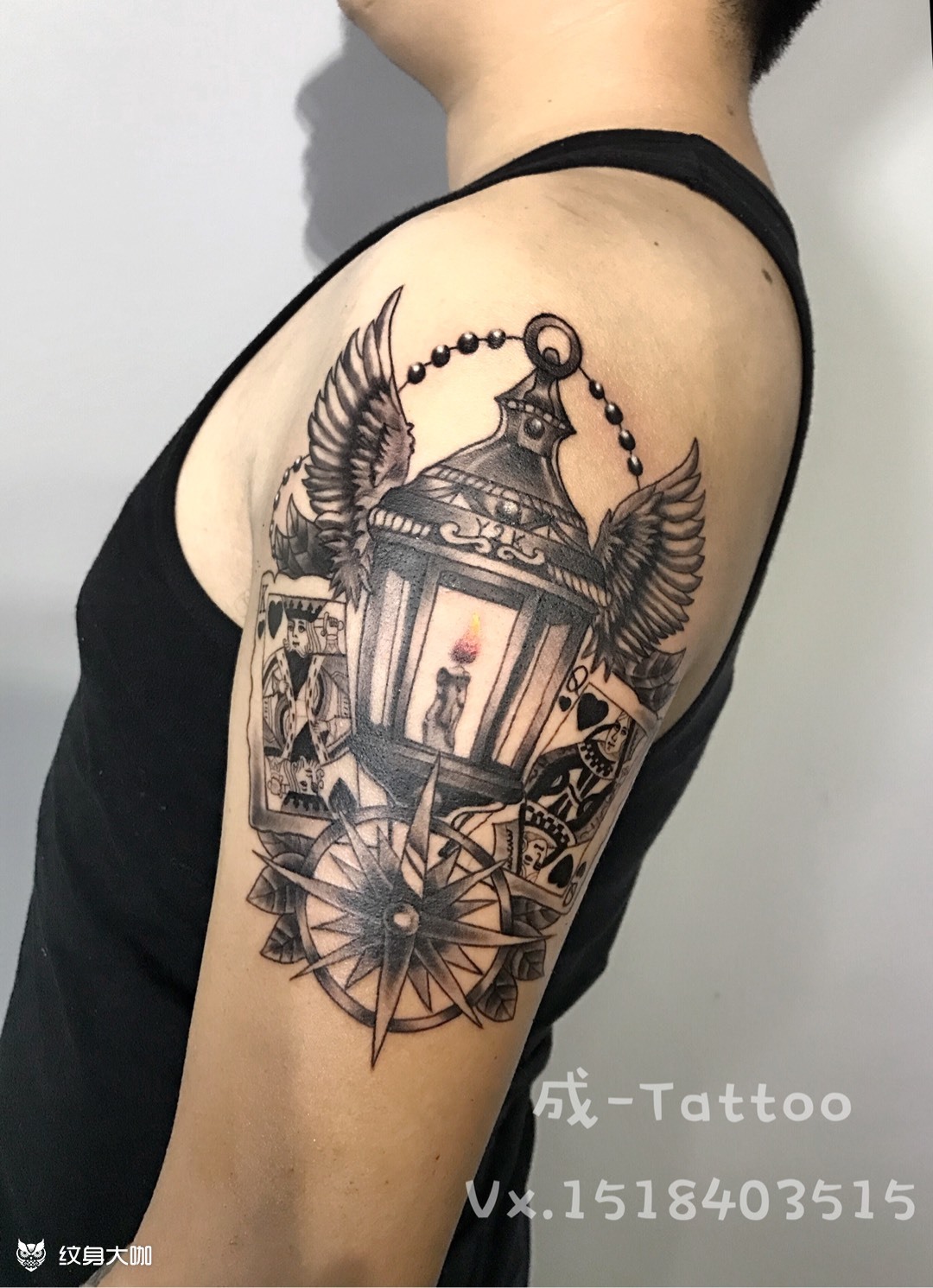 欧美风灯_纹身图案手稿图片_成的纹身作品集