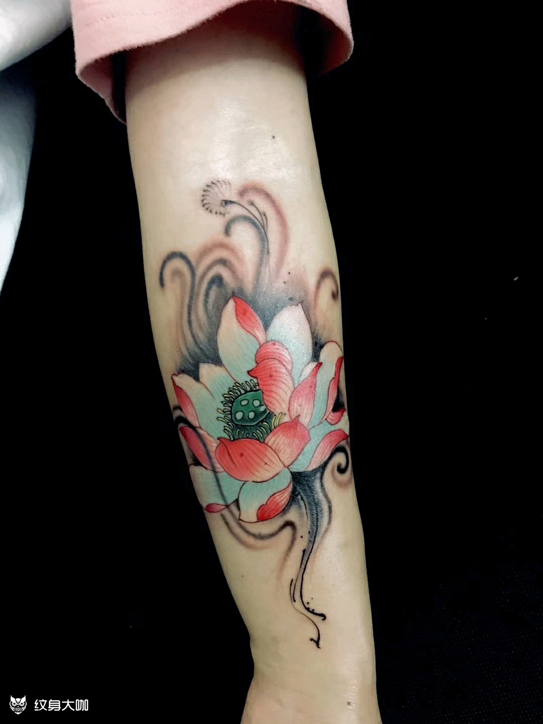 荷花_纹身图案手稿图片_刘晓兵的纹身作品集