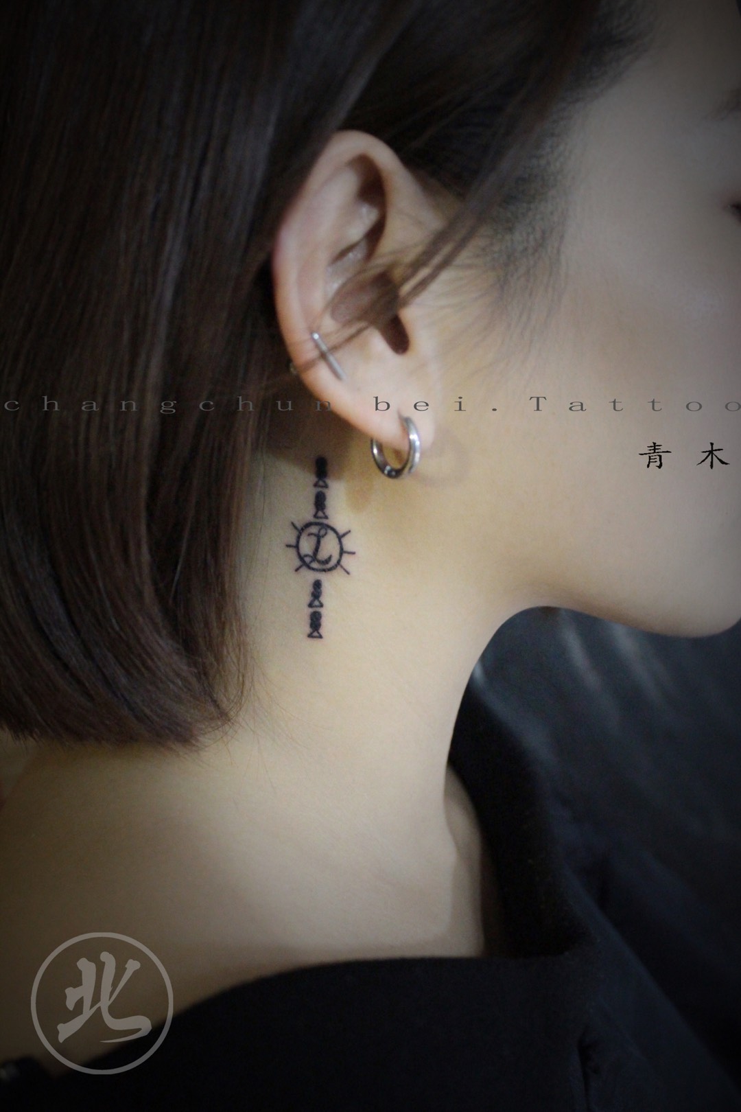 耳后_纹身图案手稿图片_青木的纹身作品集