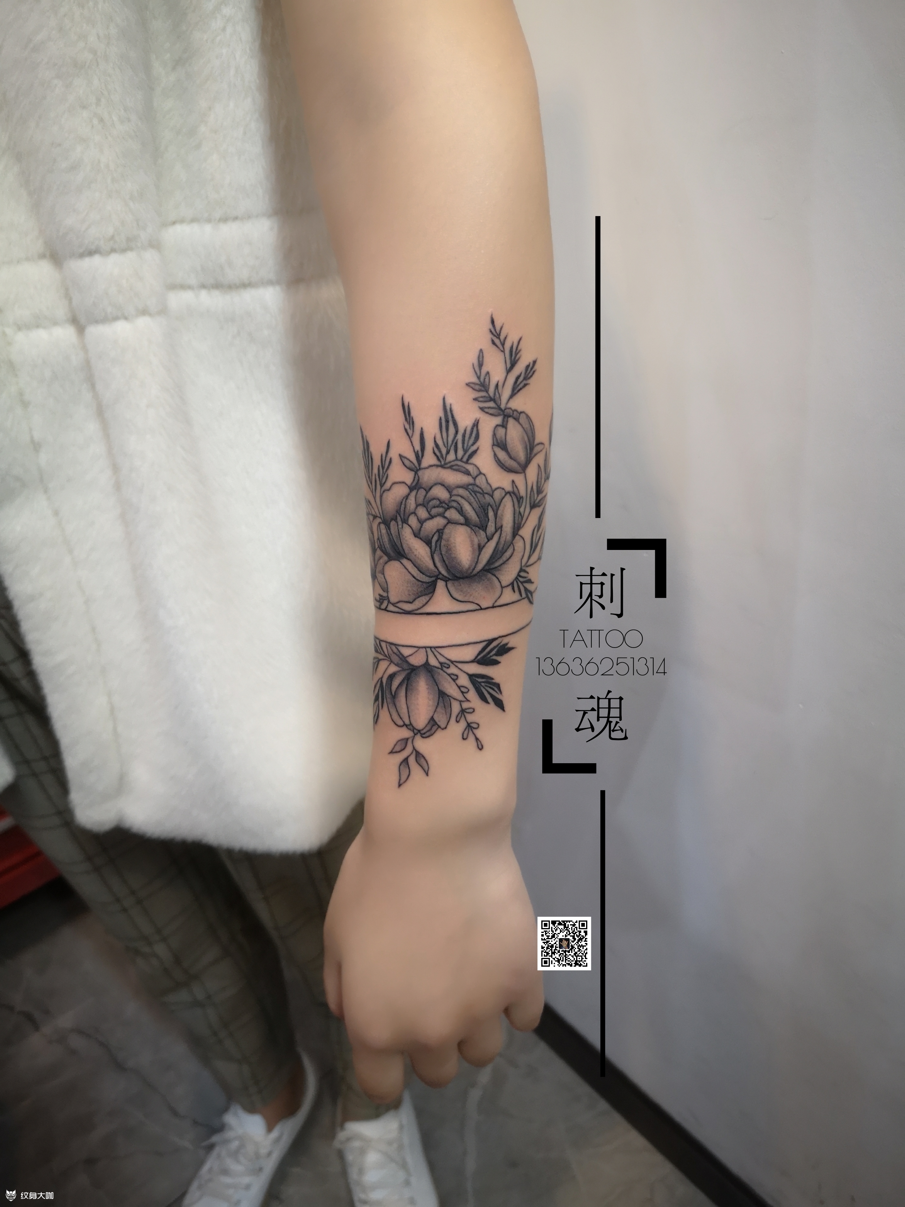 素花手环_纹身图案手稿图片_谭昌武的纹身作品集