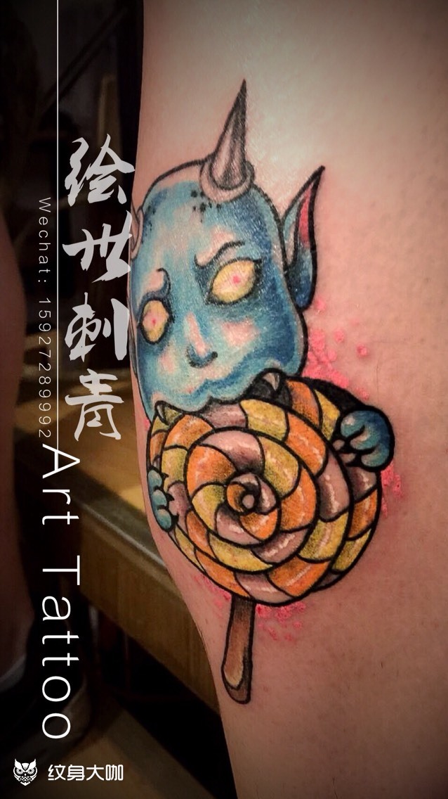 波板糖小鬼_纹身图案手稿图片_苏曼的纹身作品集