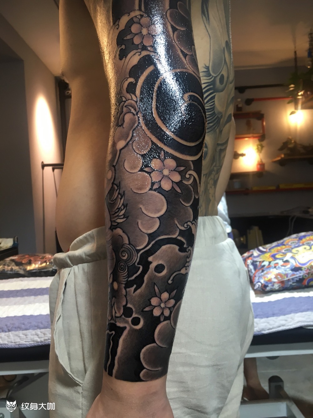 衔接老传统花臂_纹身图案手稿图片_大文tattoo的纹身作品集